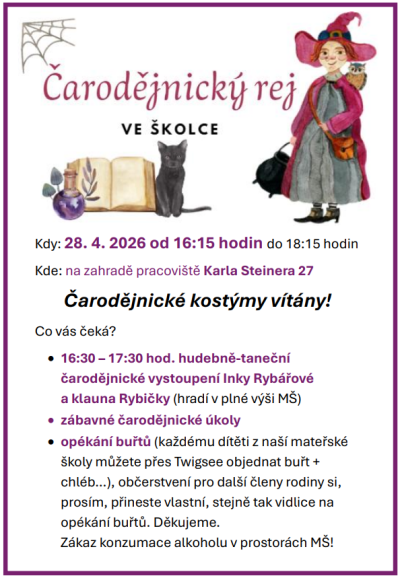 Čarodějnické odpoledne leták